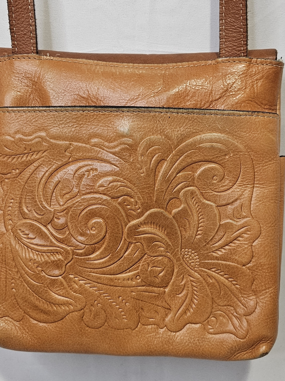 Patricia Nash Granada Crossbody Tooled Italian Leather Bag Purse Vintage Inspire - Picture 4 of 16